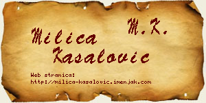 Milica Kasalović vizit kartica